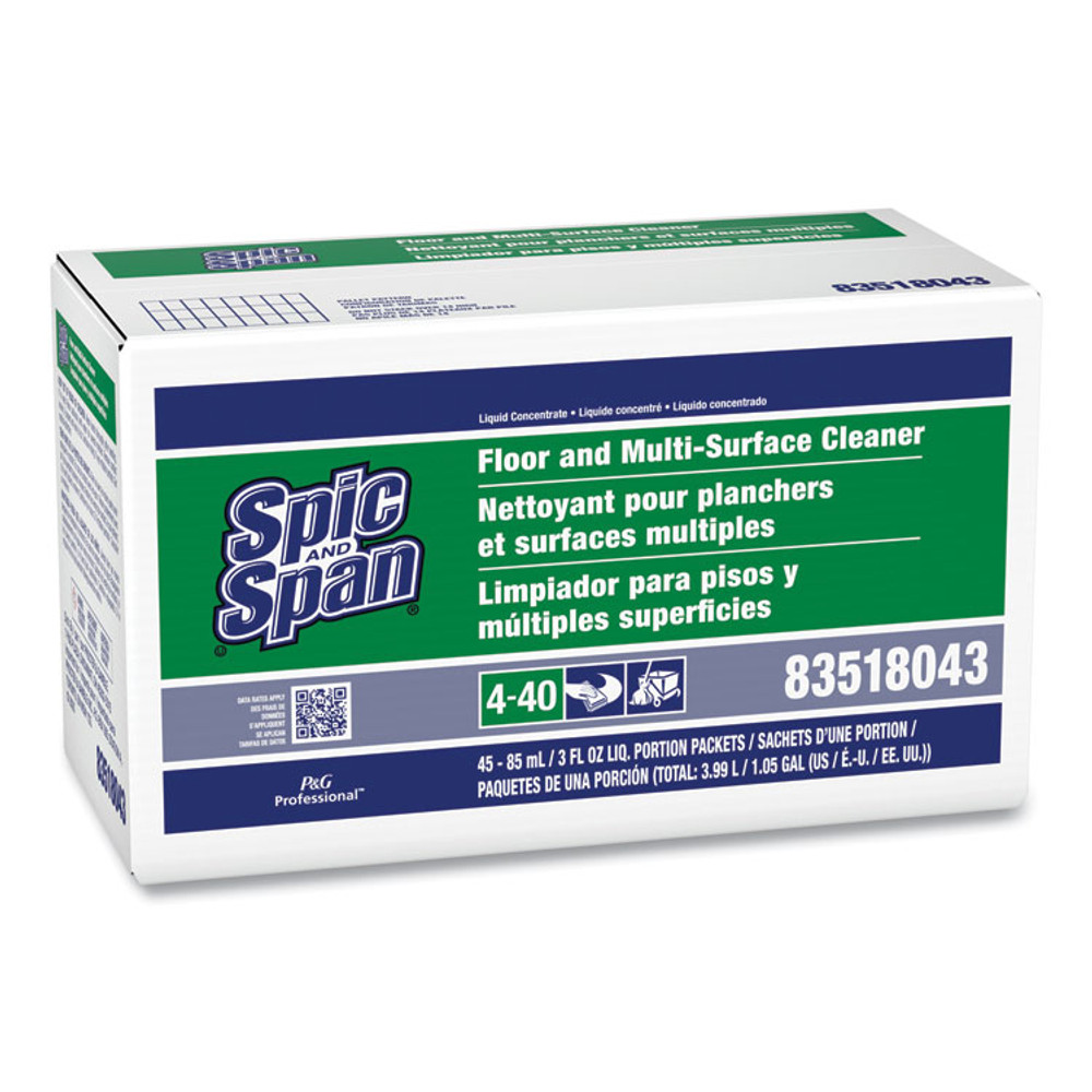 PROCTER & GAMBLE Spic and Span® 02011 Liquid Floor Cleaner, 3 oz Packet, 45/Carton
