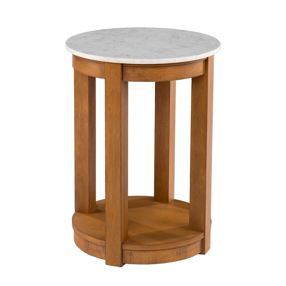 SOUTHERN ENTERPRISES, INC. SEI Furniture CK1104802  Chandlen Round End Table, 22inH x 16inW x 16inD, Natural/White