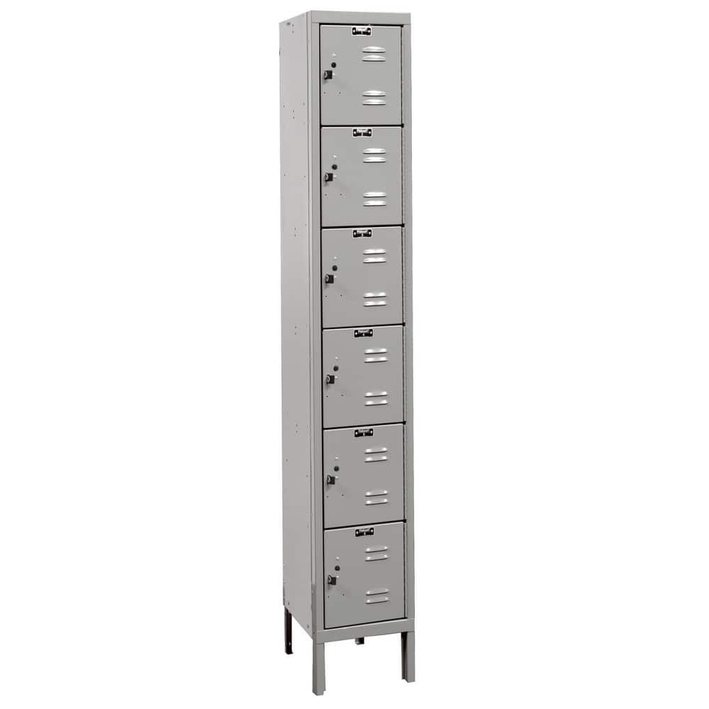 Hallowell U1288-6A-PL 1-Wide Locker: 12" Wide, 17" Deep, 78" High, Padlock