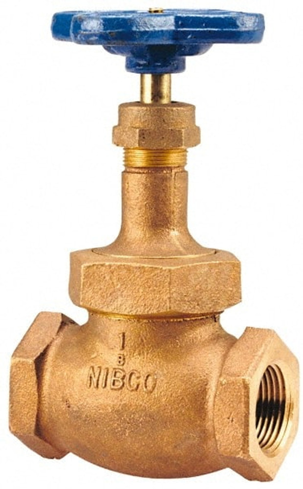 NIBCO NL34W0C 1-1/2" Pipe, Threaded Ends, Bronze Integral Oxygen Service Globe Valve