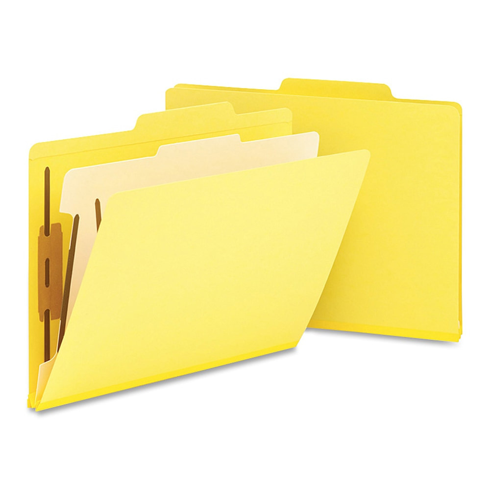 SMEAD MFG CO 13704 Smead Top-Tab Color Classification Folders, Letter Size, 2in Expansion, 1 Divider, Yellow, Box Of 10