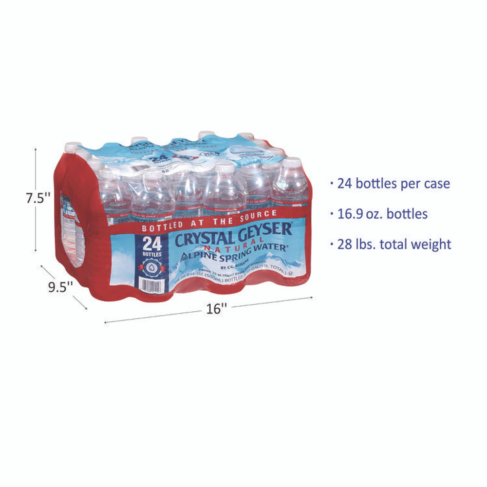 CRYSTAL GEYSER WATER CO 24514 Alpine Spring Water, 16.9 oz Bottle, 24/Carton, 84 Cartons/Pallet