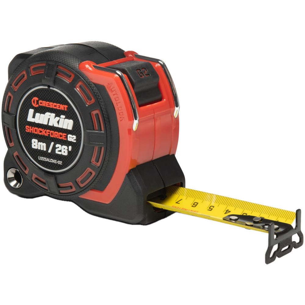 Lufkin L1225ALCME-02 Tape Measures; Length Ft.: 26.000 ; Graduation (Inch): 1/16 ; Blade Material: Steel ; Standout Length (Meters): 8.00 ; Standout Length (Feet): 26.00 ; Case Type: Closed