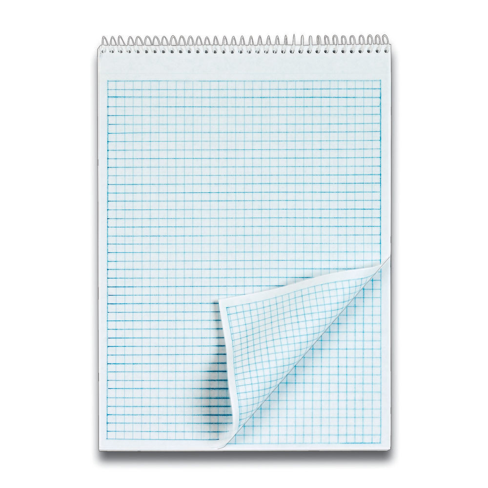The cover on this white quadrille pad with 35 sheets of Docket graph paper ensures privacy and protection of your notes. This TOPS graph paper is perforated for easy and clean removal when you need to share calculations and data.  Top binding is ideal for both left- and right-handed writers.  Letr-Trim perforated for clean sheet removal.  60 pt. rigid chipboard backing provides a firm writing surface.  SFI certified.