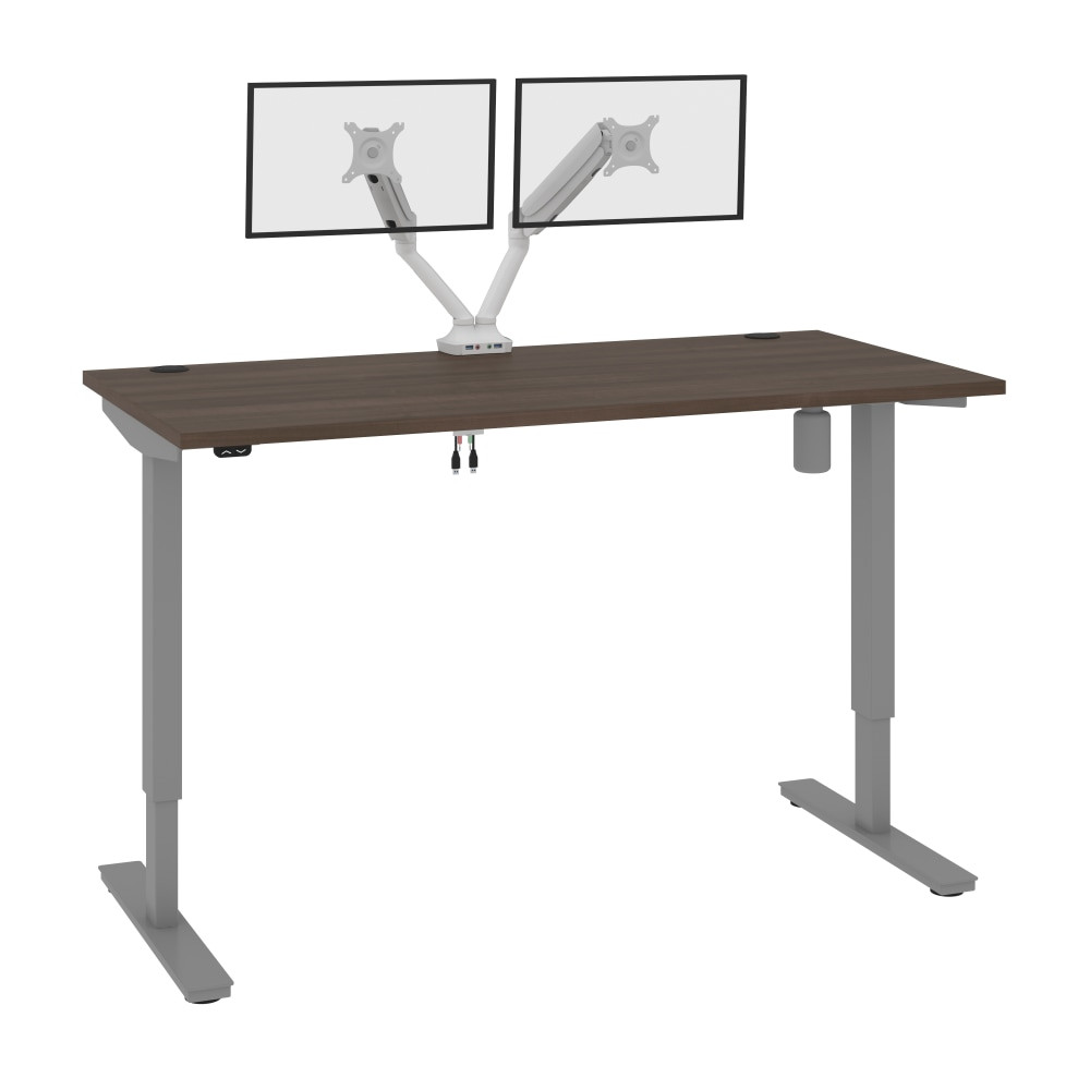 BESTAR INC. 175870-000052 Bestar Upstand Electric 60inW Standing Desk With Dual Monitor Arm, Antigua