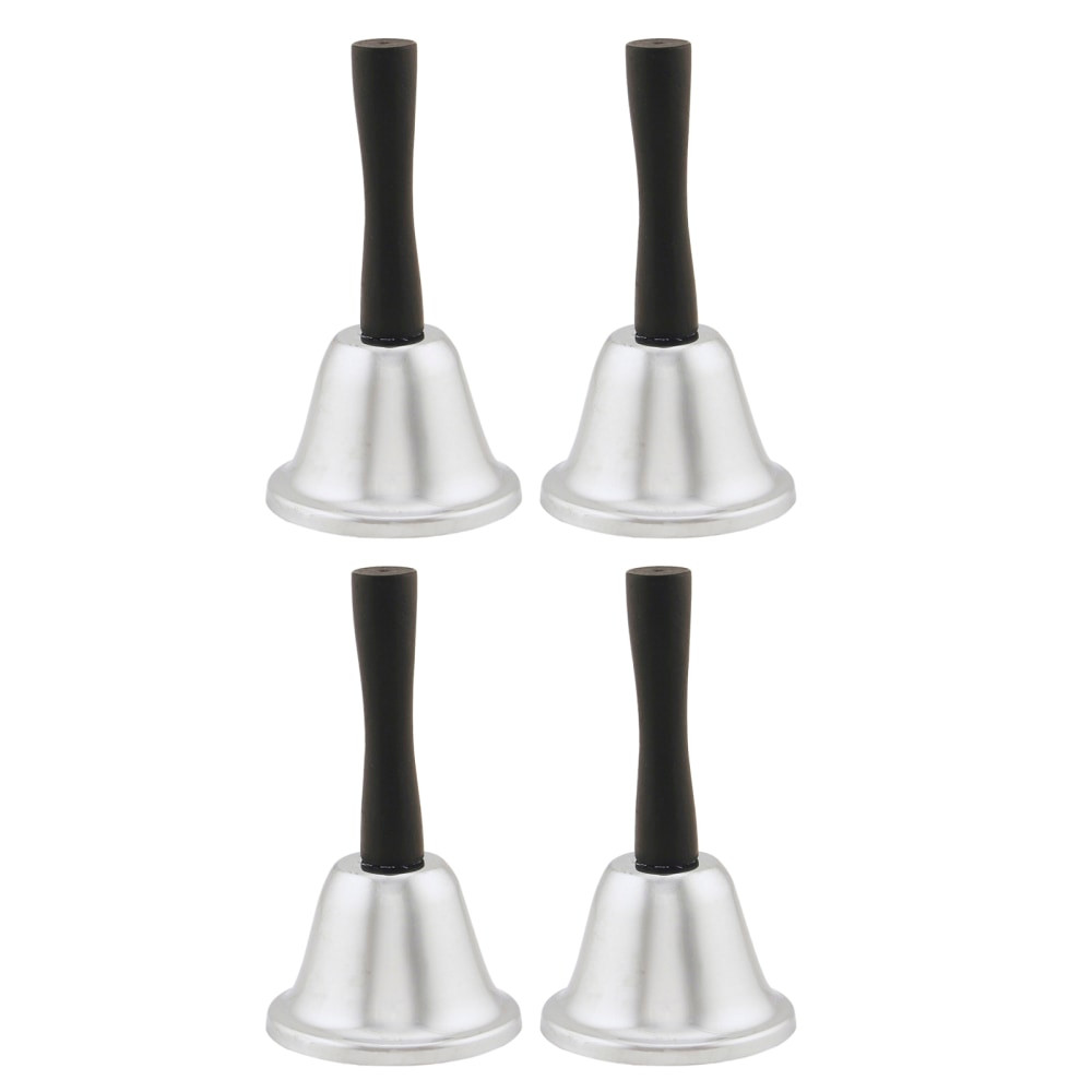 EDUCATORS RESOURCE HYG61501-4 Hygloss Steel Hand Bells, Silver/Black, Pack Of 4 Bells