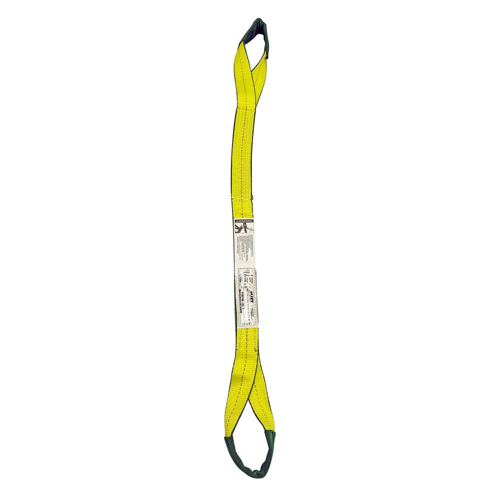 Lift America S151037 Eye & Eye Sling: 2" Wide, 6' Long, 6,400 lb Vertical, 5,120 lb Choker, 12,800 lb Basket, Polyester