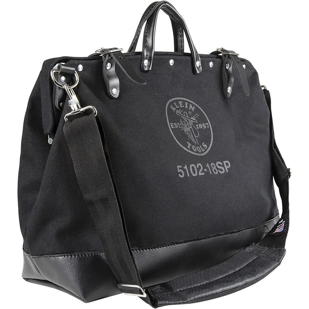 Klein Tools 510218SPBLK Tool Bags & Tool Totes; Holder Type: Tool Bag ; Closure Type: Buckle ; Material: Canvas ; Overall Width: 6 ; Overall Depth: 18in ; Overall Height: 14in