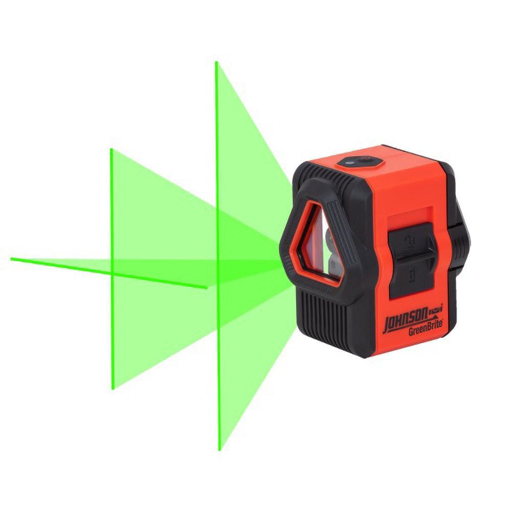 Johnson Level & Tool 40-6647 Self Leveling Cross Line Laser Level: 3 Beams, Class II, Green Beam