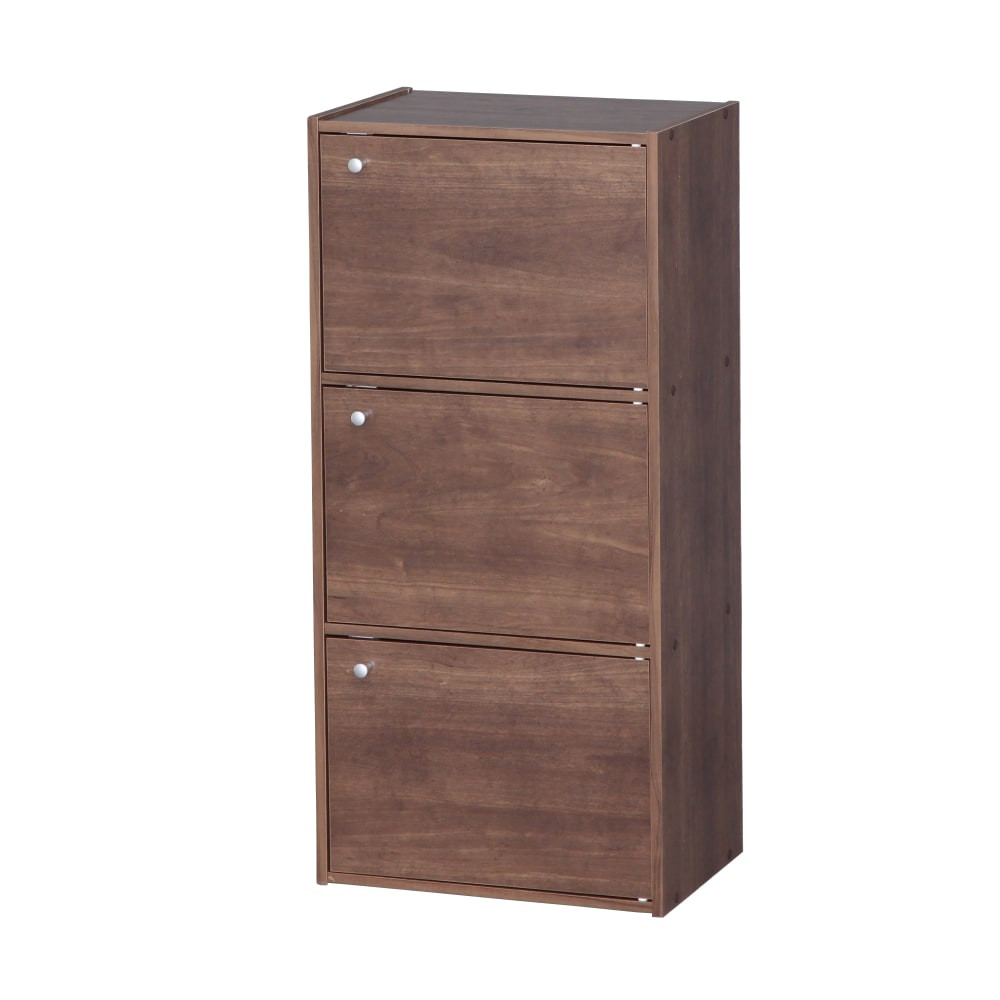 IRIS USA, INC. Iris 596215  35inH 3-Door Storage-Shelf, Brown