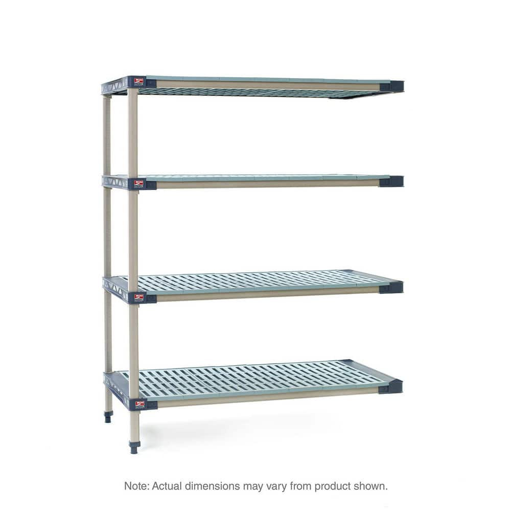 Metro MF-184274G-A-4 Plastic Shelving; Shelving Type: Add-on ; Shelf Style: Ventilated ; Shelf Type: Adjustable ; Shelf Capacity: 2000lb ; Overall Height: 74.1875in ; Overall Width: 42