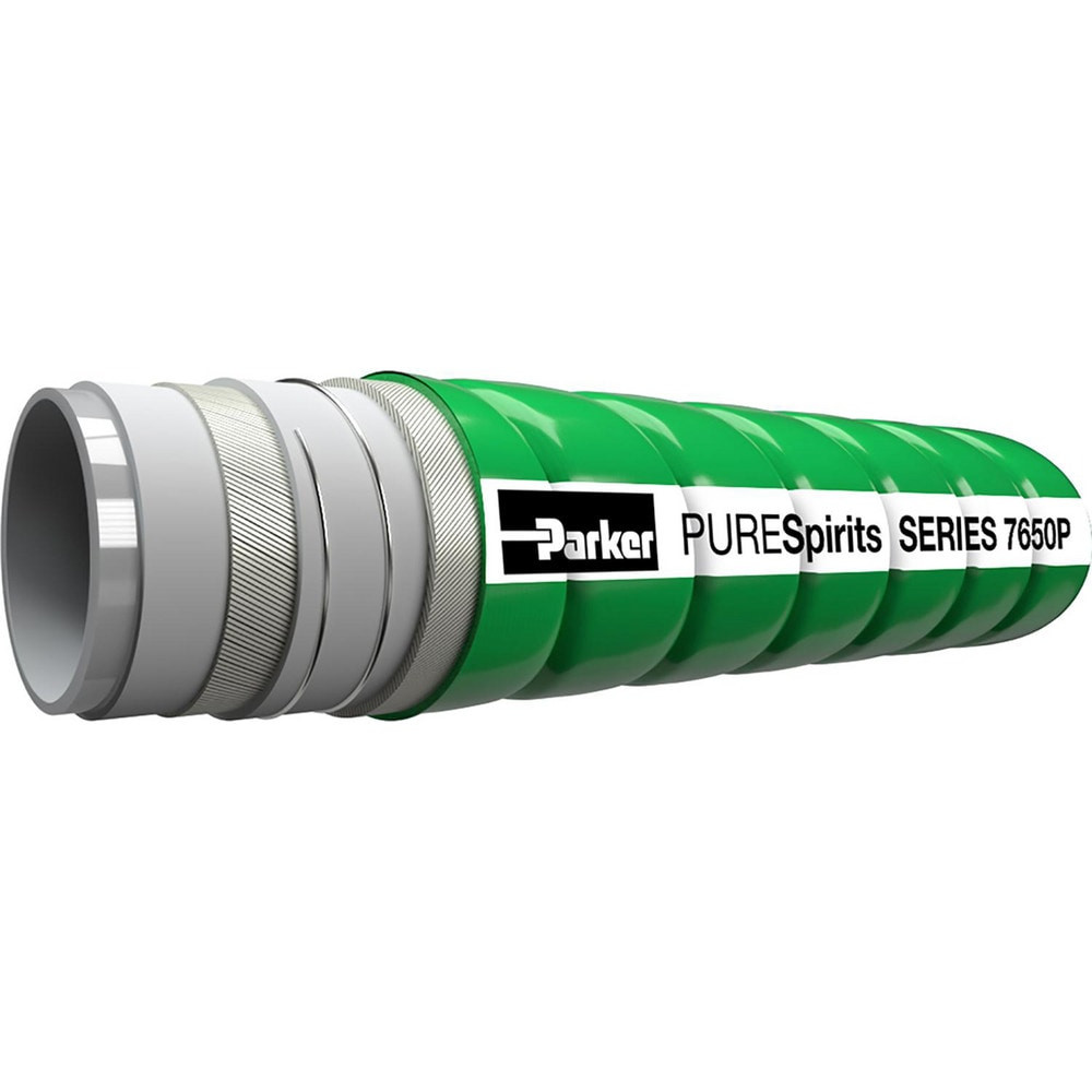 Parker 7650P-0750 Food & Beverage Hose; Connection Type: Clamp-on ; Minimum Working Temperature (Deg F): -31 ; Maximum Working Temperature (F): 212.000 ; Maximum Working Pressure (Psi - 3 Decimals): 150.000 ; Material: Rubber ; Color: Green