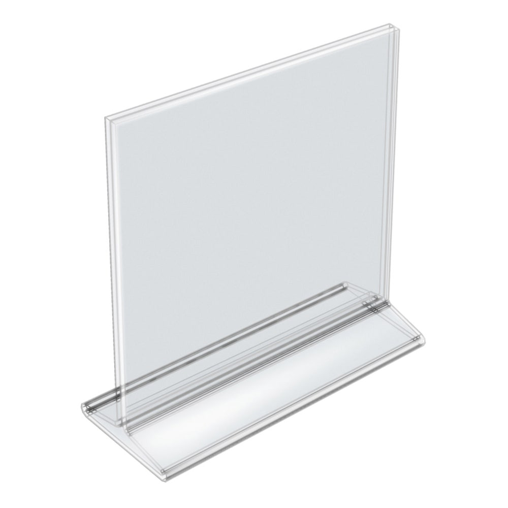 AZAR DISPLAYS 142717  Acrylic Vertical 2-Sided Sign Holders, 8-1/2inH x 8-1/2inW x 3inD, Clear, Pack Of 10 Holders