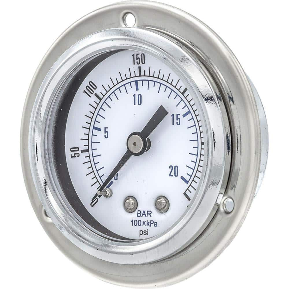 PIC Gauges 104D-208H Pressure Gauges; Gauge Type: Utility Gauge ; Scale Type: Dual ; Accuracy (%): 3-2-3% ; Dial Type: Analog ; Thread Type: NPT ; Bourdon Tube Material: Bronze