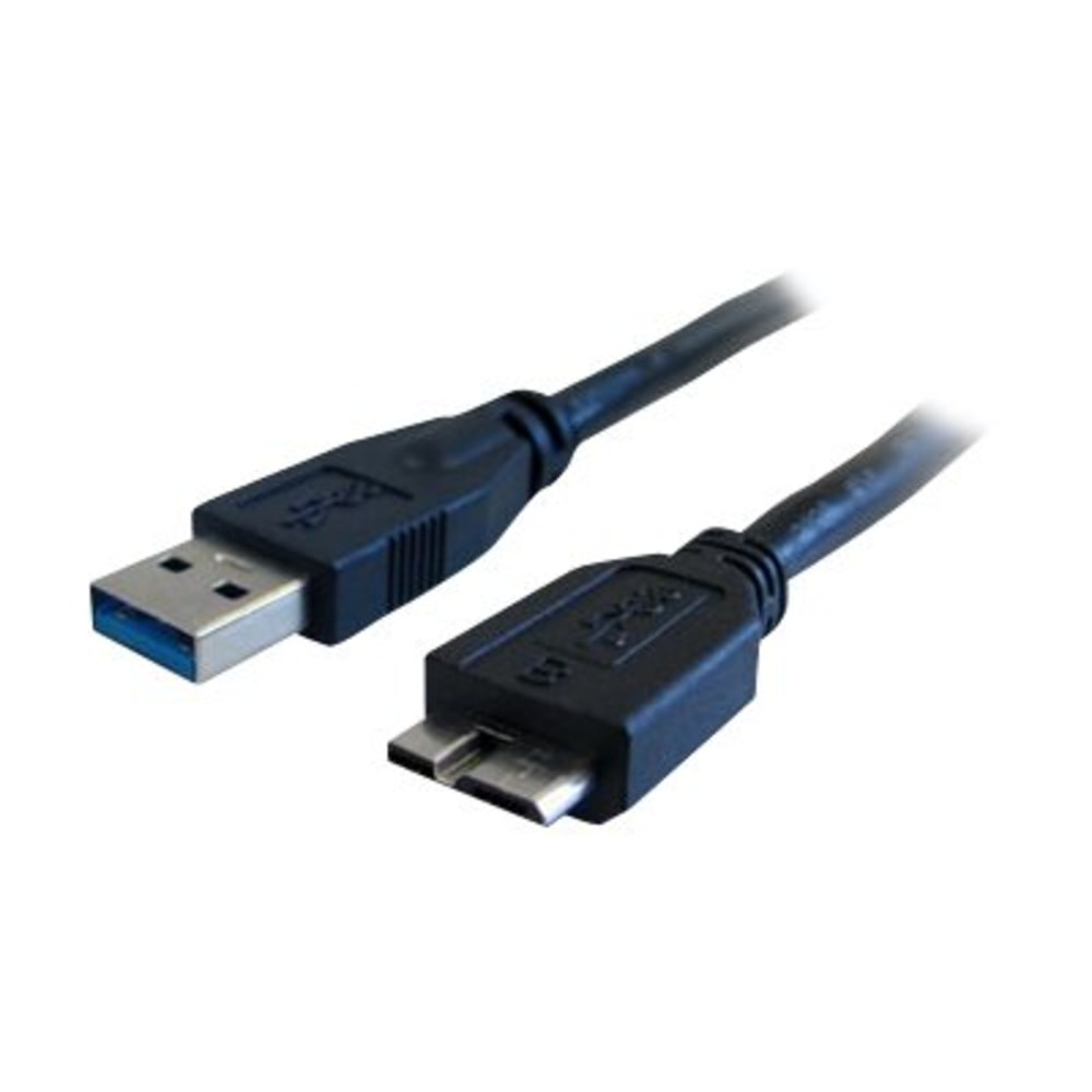 VCOM INTERNATIONAL MULTI MEDIA Comprehensive USB3-A-MCB-10ST  USB 3.0 A Male to Micro B Male Cable 10ft. - 10 ft Micro-USB/USB Data Transfer Cable - First End: 1 x Type A Male USB - Second End: 1 x Micro Type B Male USB - 4.8 Gbit/s - 28 AWG - Black