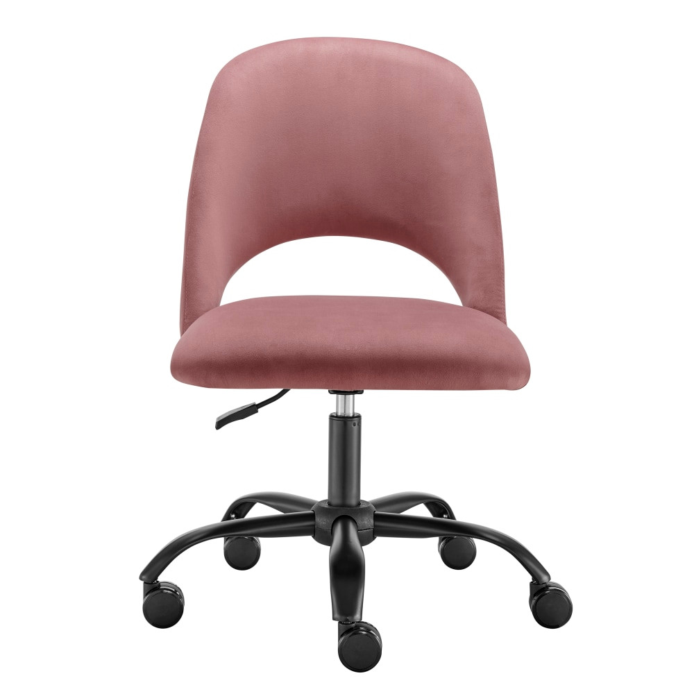 EURO STYLE, INC. Eurostyle 15131-RSE  Alby Velvet Office Chair, Black/Rose