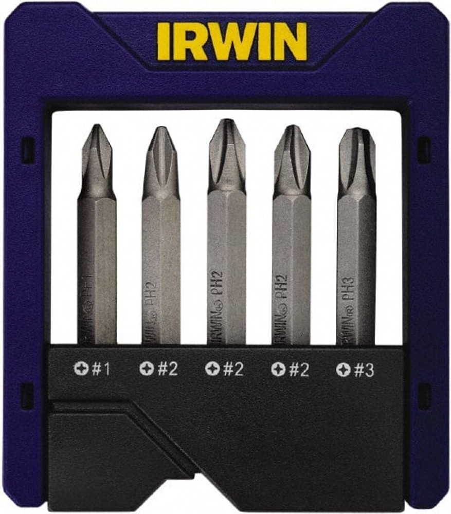 Irwin 1866973 5 Piece, Phillips Handle, Power Bit Set
