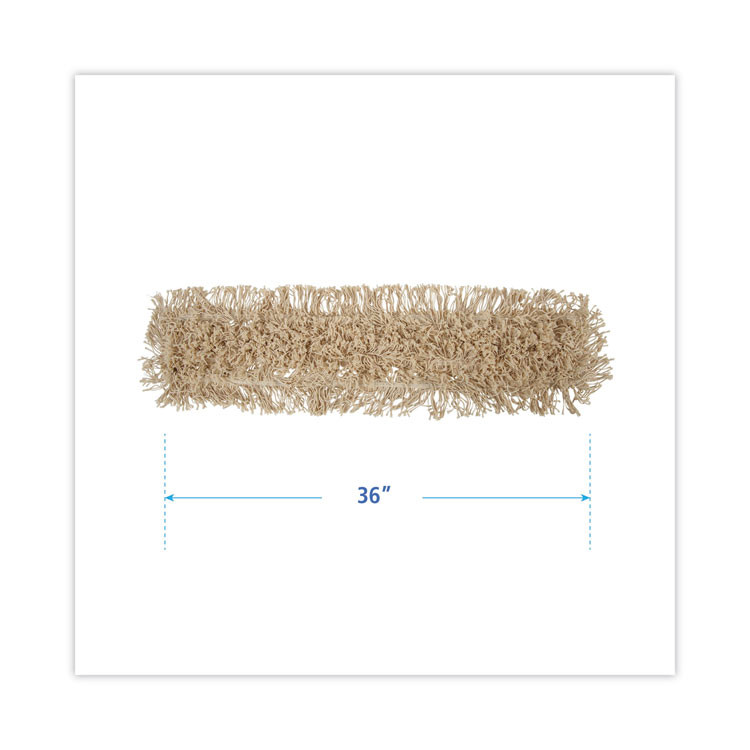 BOARDWALK 1336 Industrial Dust Mop Head, Washable, Hygrade Cotton, 36 x 5, White