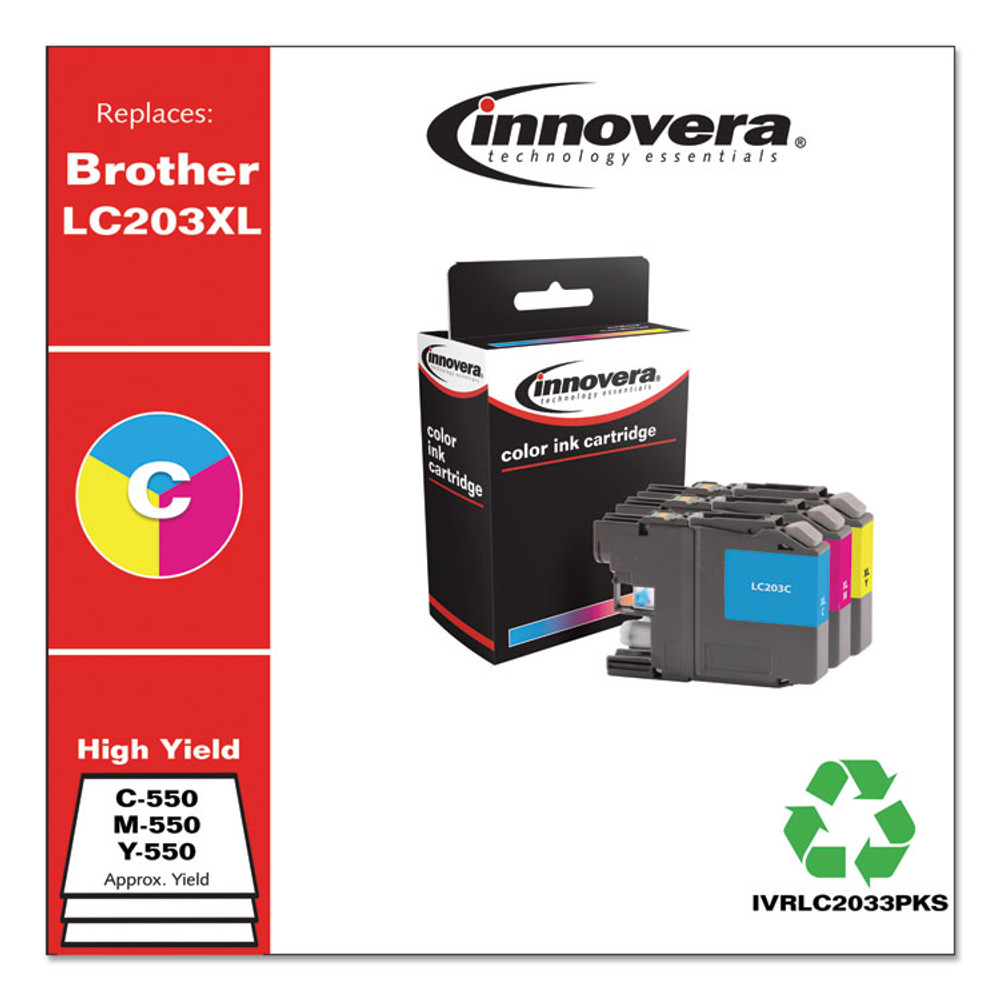 INNOVERA LC2033PKS Remanufactured Cyan/Magenta/Yellow High-Yield Ink, Replacement for LC2033PKS, 550 Page-Yield