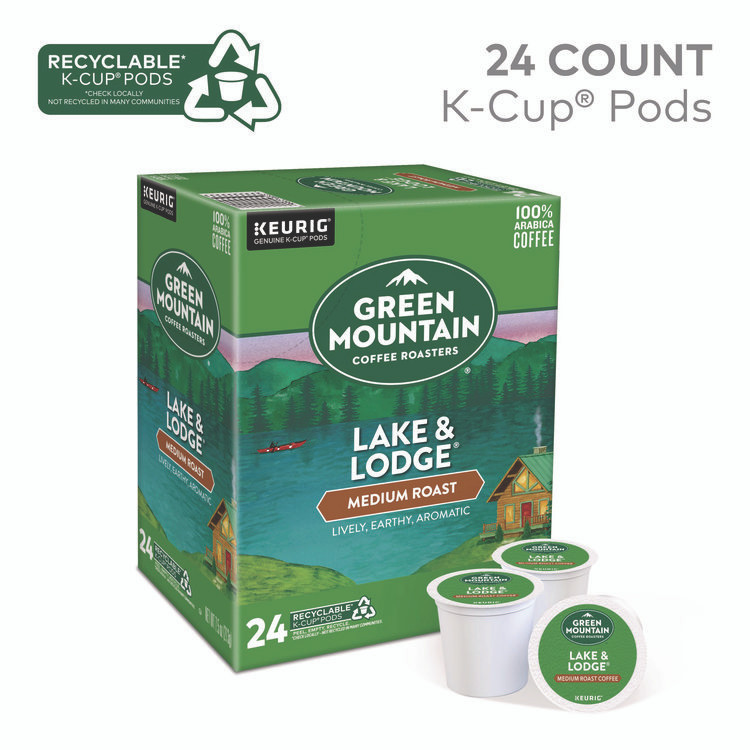 KEURIG DR PEPPER Green Mountain Coffee® 6523CT Lake and Lodge Coffee K-Cups, Medium Roast, 96/Carton