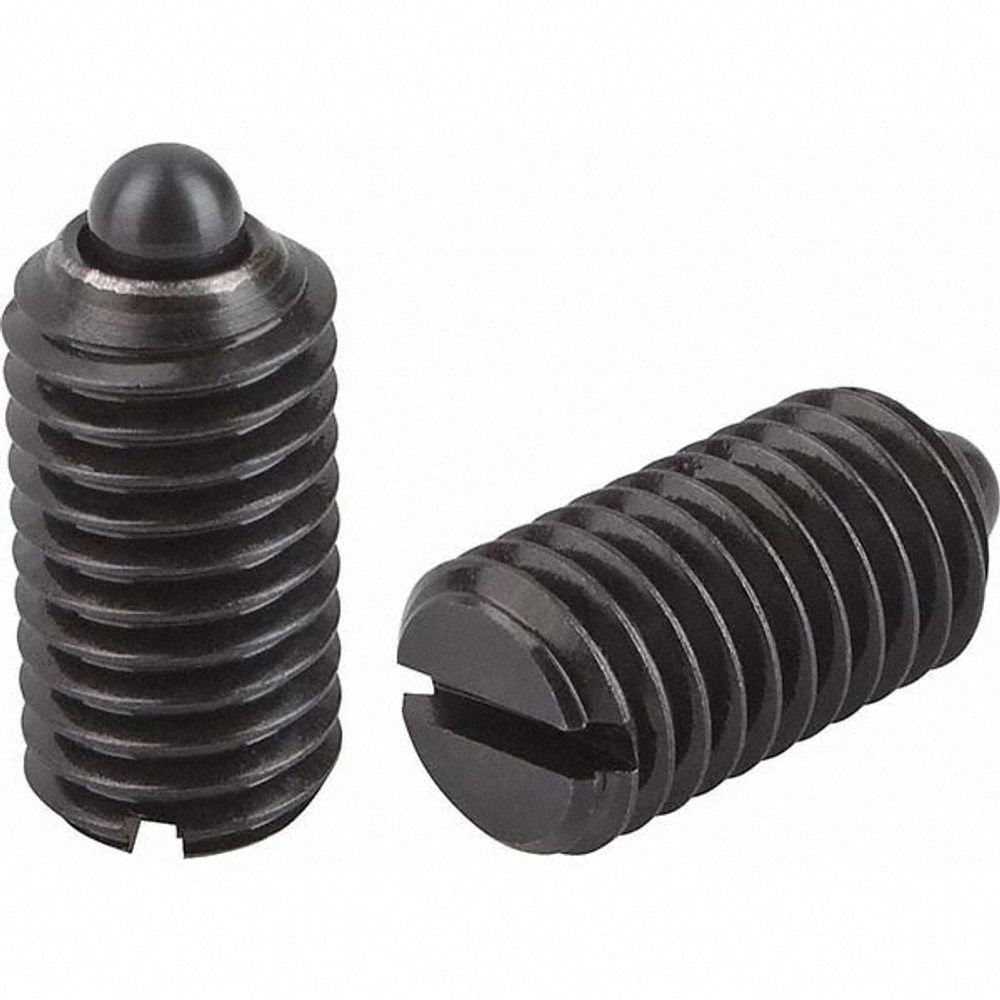 KIPP K0313.A3 Threaded Spring Plunger: 5/16-18, 0.6299" Thread Length, 0.1575" Dia, 0.0787" Projection