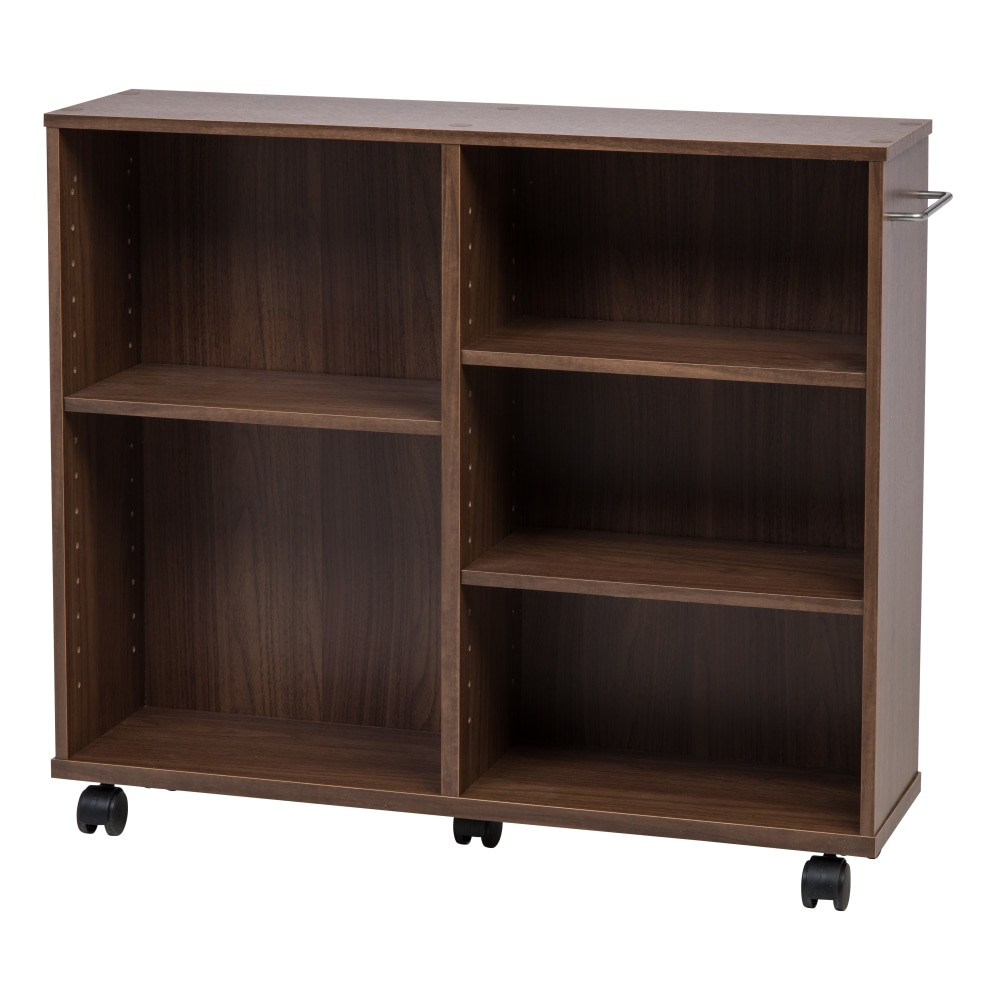 IRIS USA, INC. 596741 IRIS 26inH 5-Shelf Wide Rolling-Shelf, Dark Brown