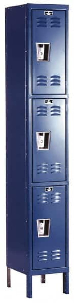 Hallowell U1228-3A-MB 1-Wide Locker: 12" Wide, 11" Deep, 78" High, Padlock