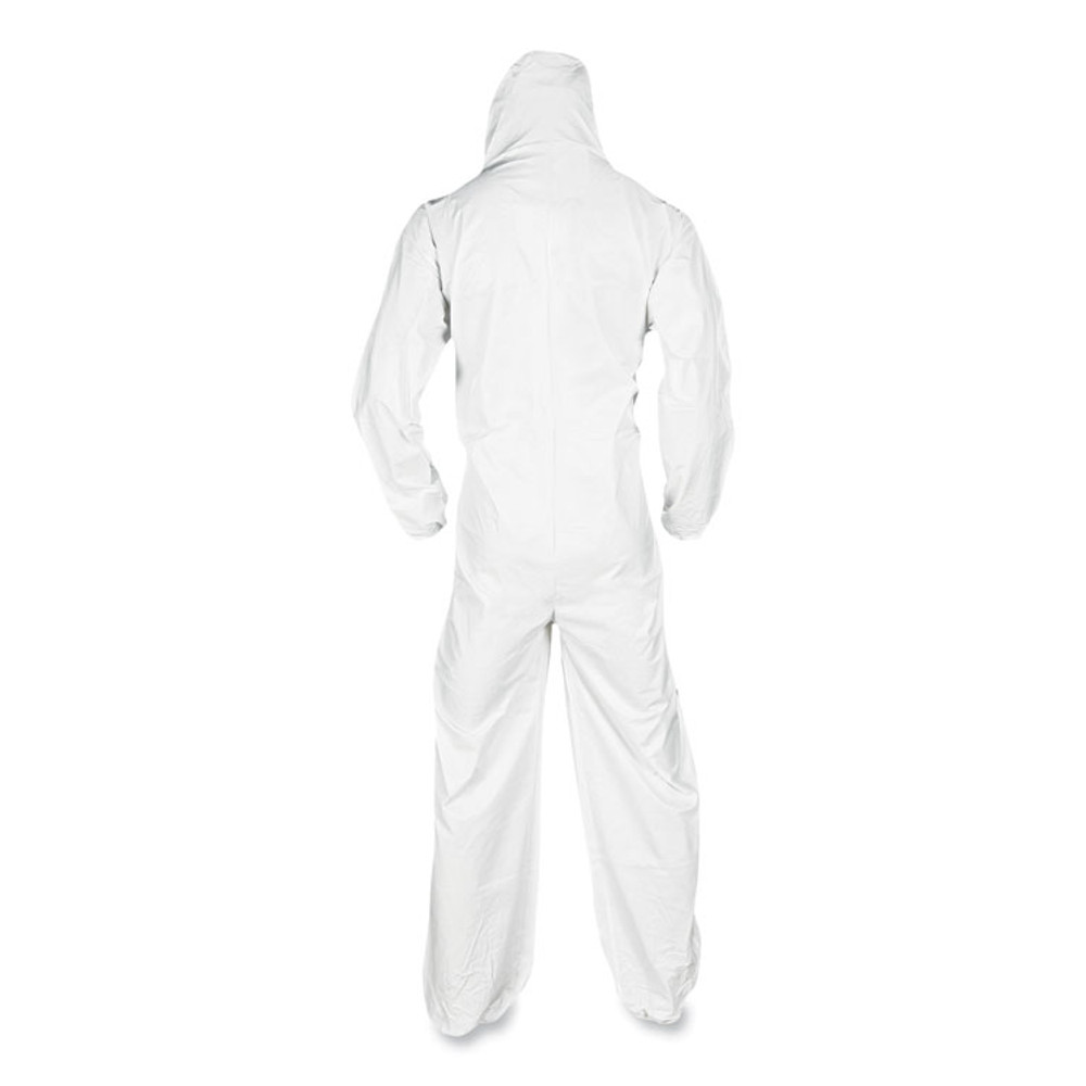 SMITH AND WESSON KleenGuard™ 49123 A20 Breathable Particle Protection Coveralls, Elastic Back, Hood and Boots, Large, White, 24/Carton