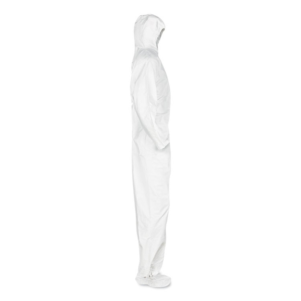 SMITH AND WESSON KleenGuard™ 49123 A20 Breathable Particle Protection Coveralls, Elastic Back, Hood and Boots, Large, White, 24/Carton