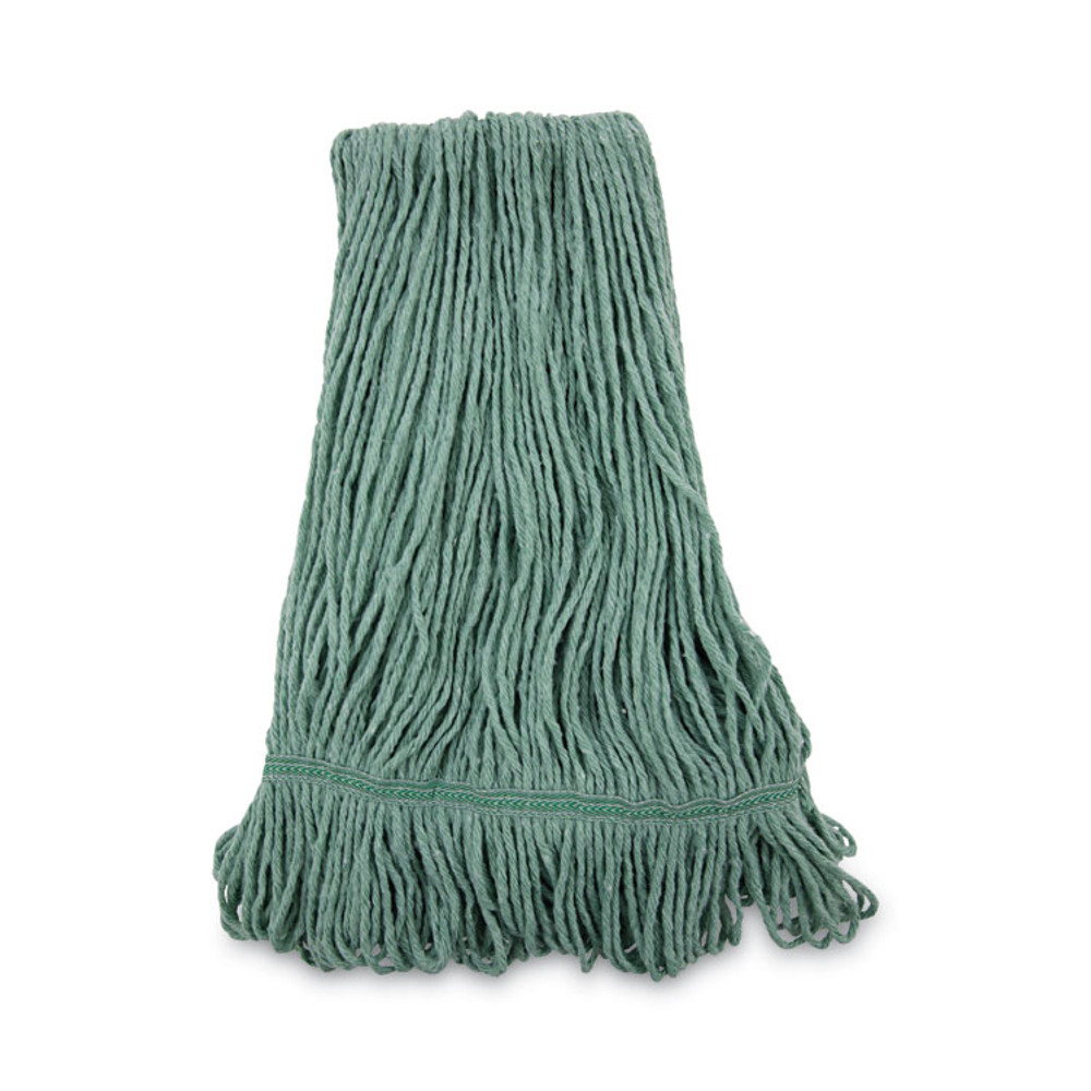 BOARDWALK 502GNNB Mop Head, Premium Standard Head, Cotton/Rayon Fiber, Medium, Green, 12/Carton