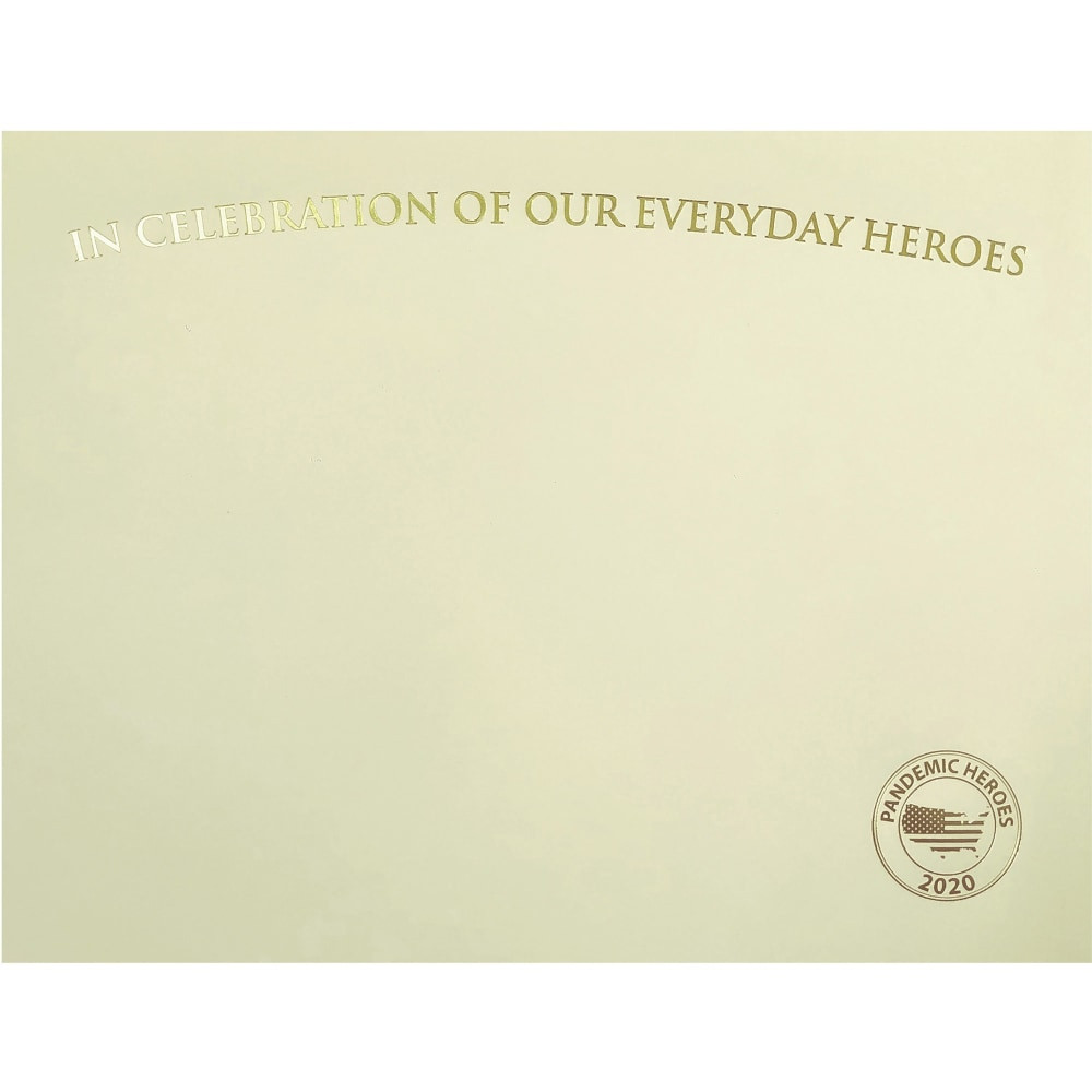 FIRST BASE, INC FST83730 St. James Premium-Weight Certificates - 65 lb Basis Weight - "Everyday Heroes" - 8.5in Width x 11in Length - Inkjet, Laser Compatible - Ivory, Gold Foil - 25 / Pack - TAA Compliant