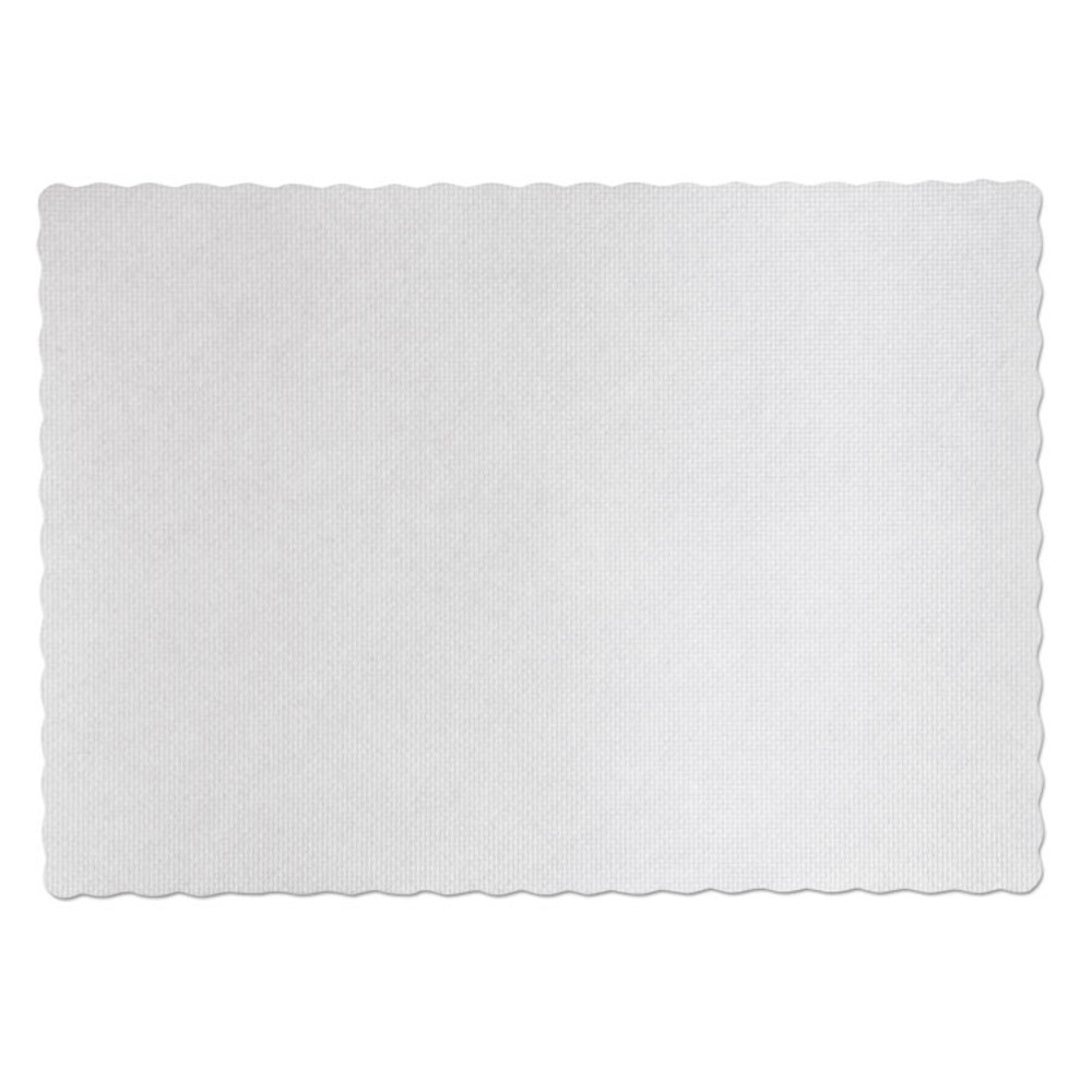 HOFFMASTER PM32052 Knurl Embossed Scalloped Edge Placemats, 9.5 x 13.5, White, 1,000/Carton