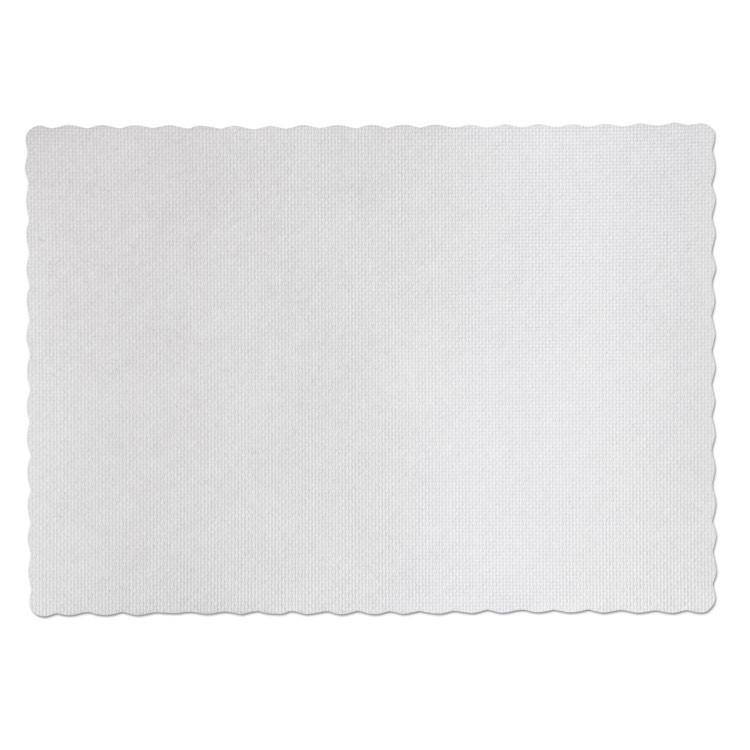 HOFFMASTER PM32052 Placemats, Knurl Embossed Surface, Scalloped Edges, 13.5" x 9.5", White, 1,000/Carton