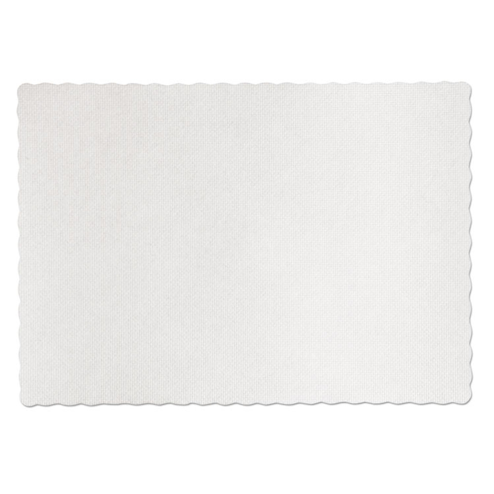 HOFFMASTER PM32052 Knurl Embossed Scalloped Edge Placemats, 9.5 x 13.5, White, 1,000/Carton