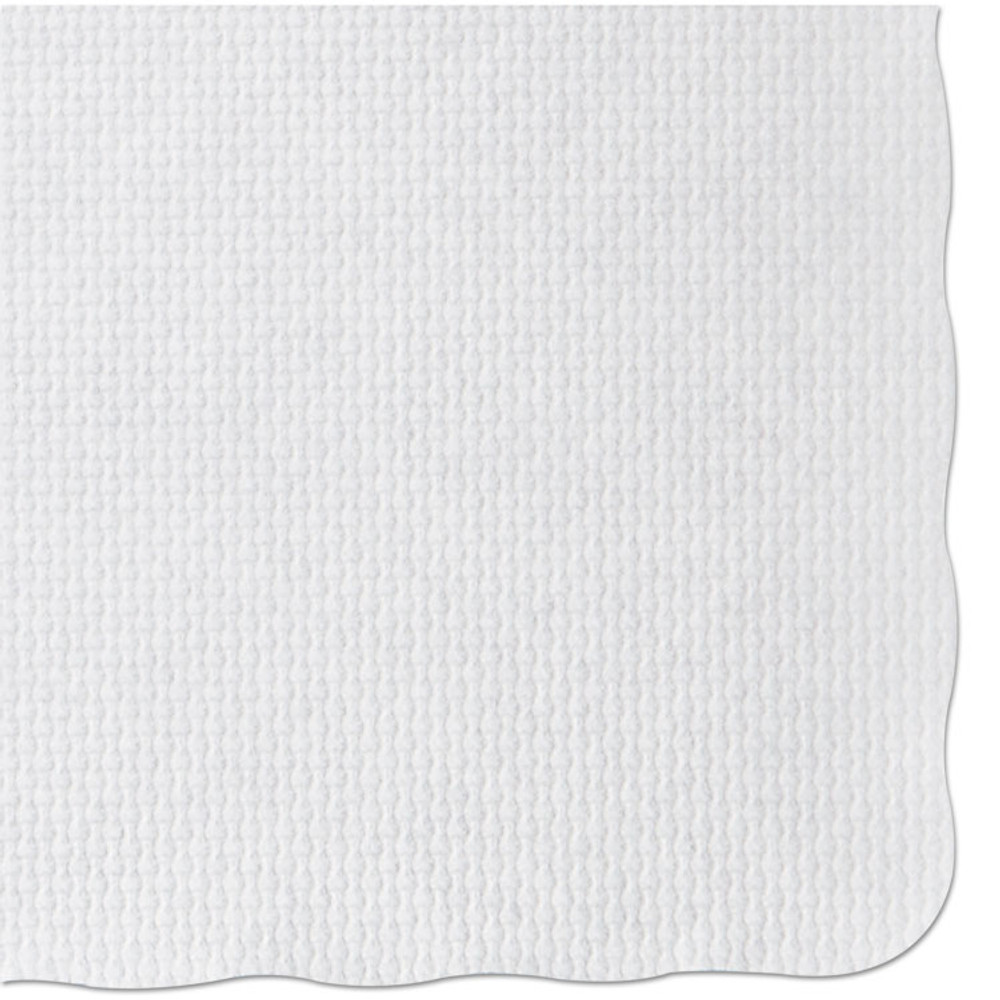 HOFFMASTER PM32052 Knurl Embossed Scalloped Edge Placemats, 9.5 x 13.5, White, 1,000/Carton
