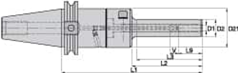 Kennametal 3019252 Hydraulic Tool Chuck: CAT50, Taper Shank, 8 mm Hole