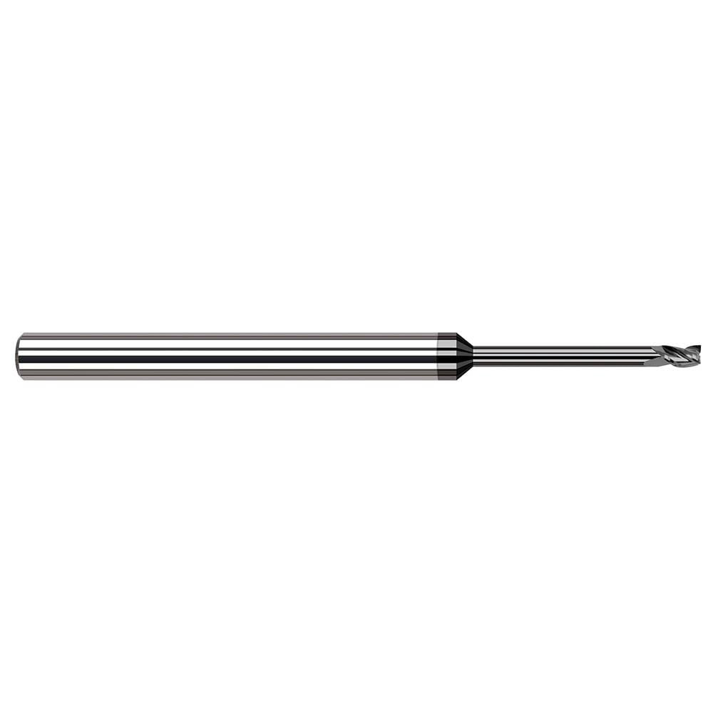 Harvey Tool 982208-C4 Square End Mill: 1/8'' Dia, 3/16'' LOC, 1/8'' Shank Dia, 2-1/2'' OAL, 3 Flutes, Solid Carbide