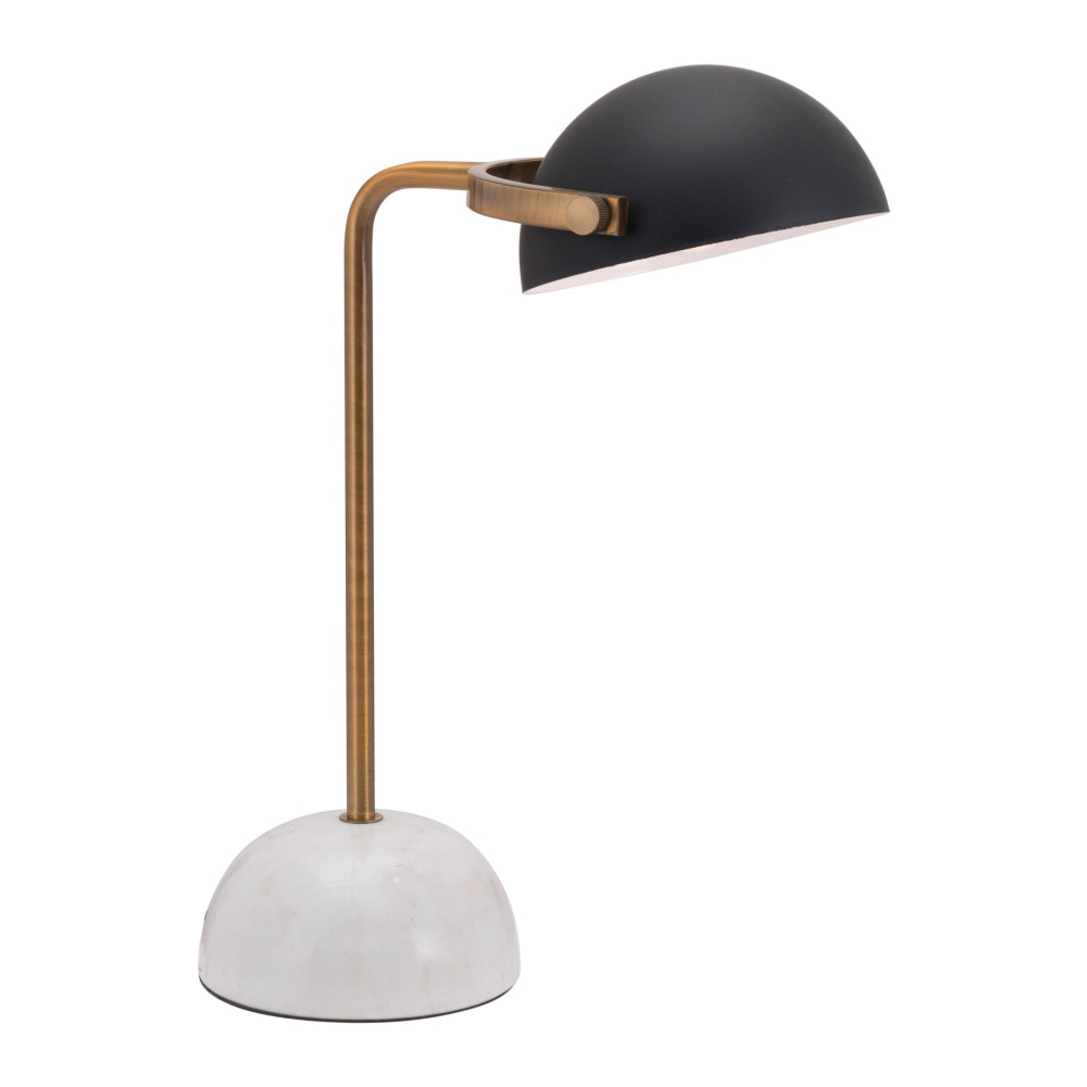 ZUO MODERN 56076  Irving Table Lamp, 21 5/16inH, Black Shade/Brass Base