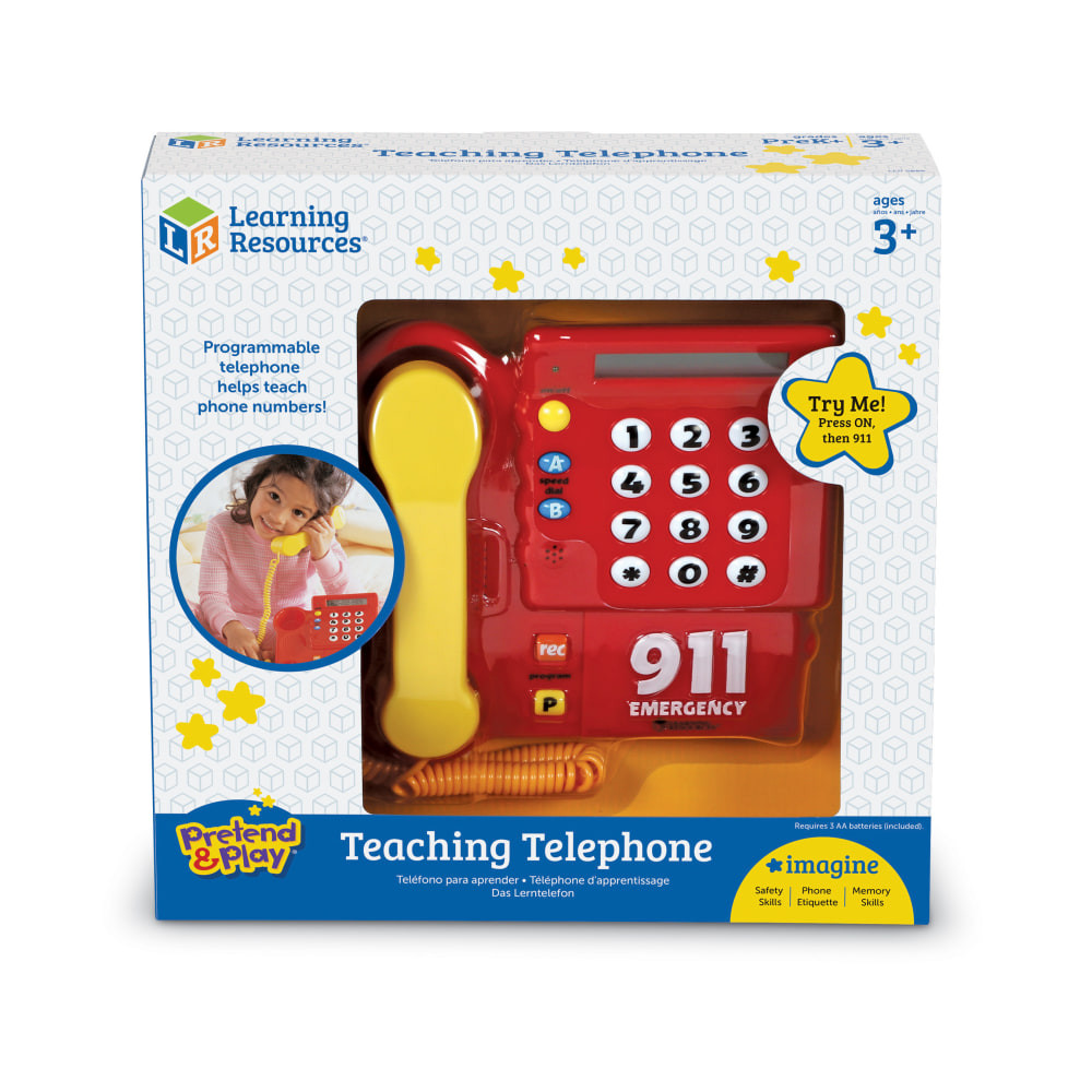 LEARNING RESOURCES, INC. Learning Resources LER2665  Pretend & Play Teaching Telephone, 14 7/16inW x 10 1/8inW x 8 1/8inD, Pre-K - Grade 1