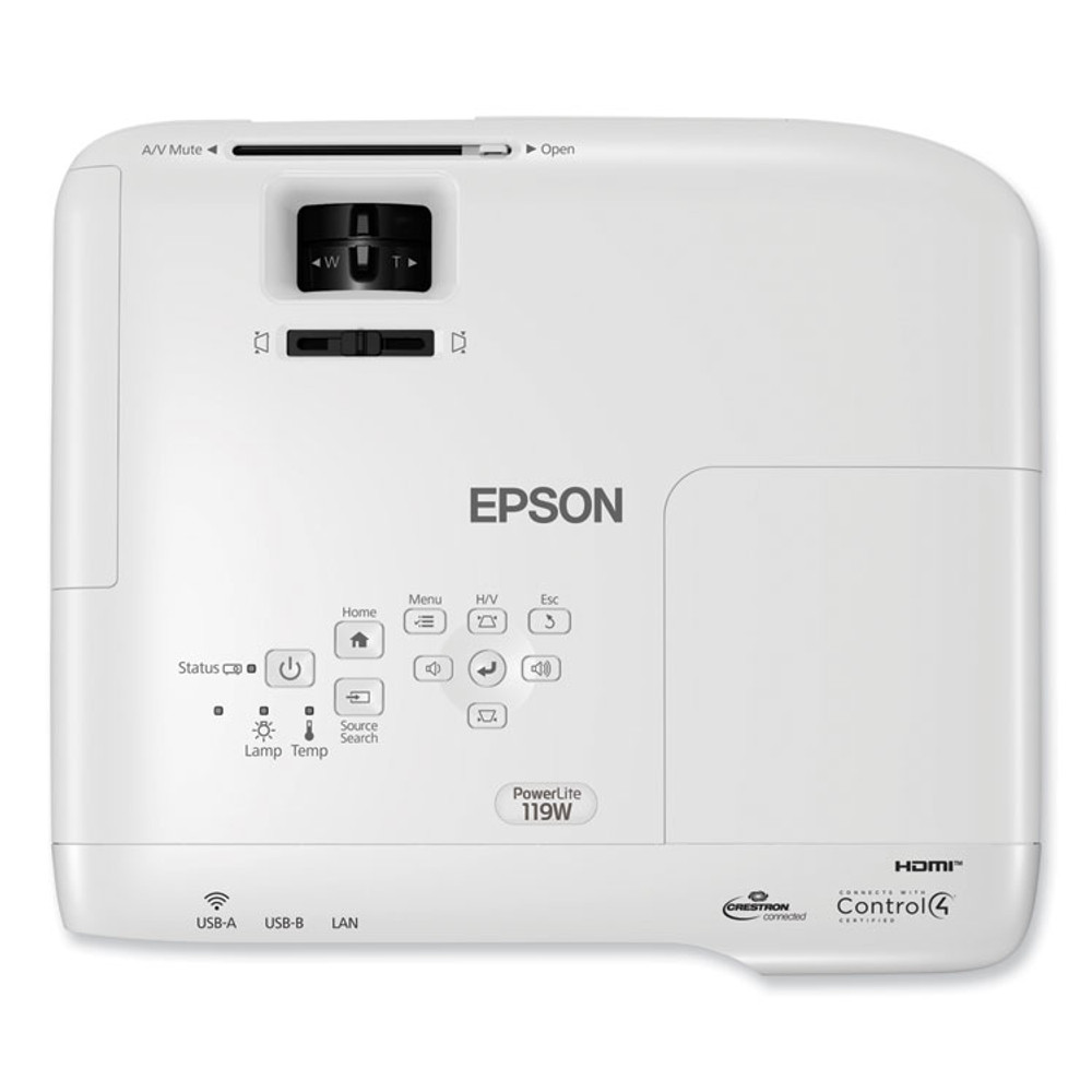EPSON AMERICA, INC. V11H985020 PowerLite 119W 3LCD WXGA Classroom Projector, 4,000 lm, 1280 x 800 Pixels, 1.2x Zoom