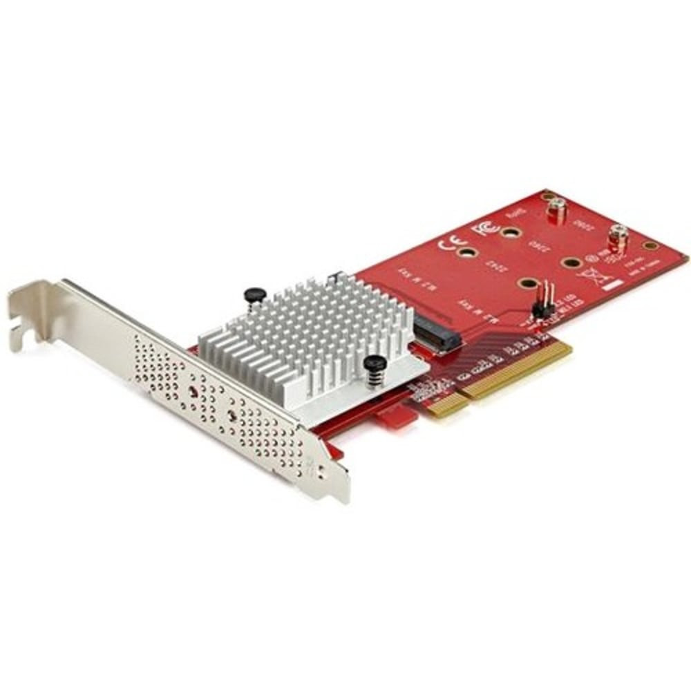 STARTECH.COM PEX8M2E2  Dual M.2 PCIe SSD Adapter Card - x8 / x16 Dual NVMe or AHCI M.2 SSD to PCI Express 3.0 - M.2 NGFF PCIe (m-key) Compatible - Dual M.2 PCIe SSD adapter to install 2 PCI Express M-Key SSD (NVMe/AHCI) in computer