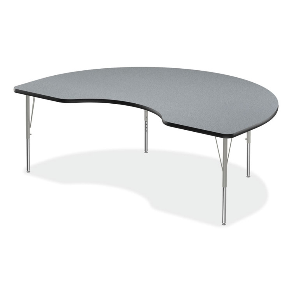 CORRELL, INC. 4872TF15954P Adjustable Activity Tables, Kidney Shaped, 72" x 48" x 19" to 29", Gray Top, Gray Legs, 4/Pallet