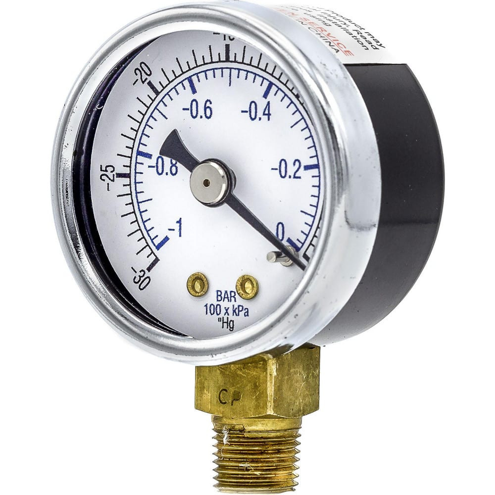 PIC Gauges 101D-158A Pressure Gauges; Gauge Type: Utility Gauge ; Scale Type: Dual ; Accuracy (%): 3-2-3% ; Dial Type: Analog ; Thread Type: NPT ; Bourdon Tube Material: Bronze