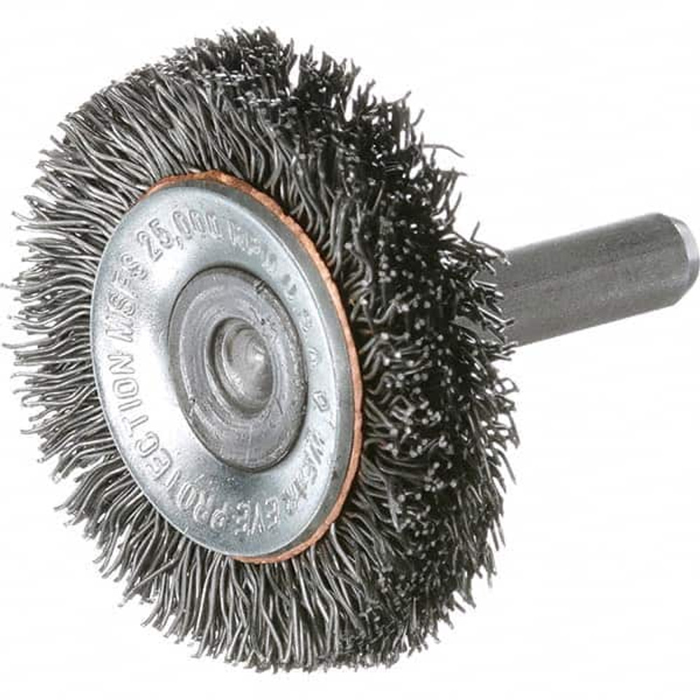 Osborn 0001649600 Wheel Brush:  3" Wheel Dia,  7/16" Face Width,  Crimped