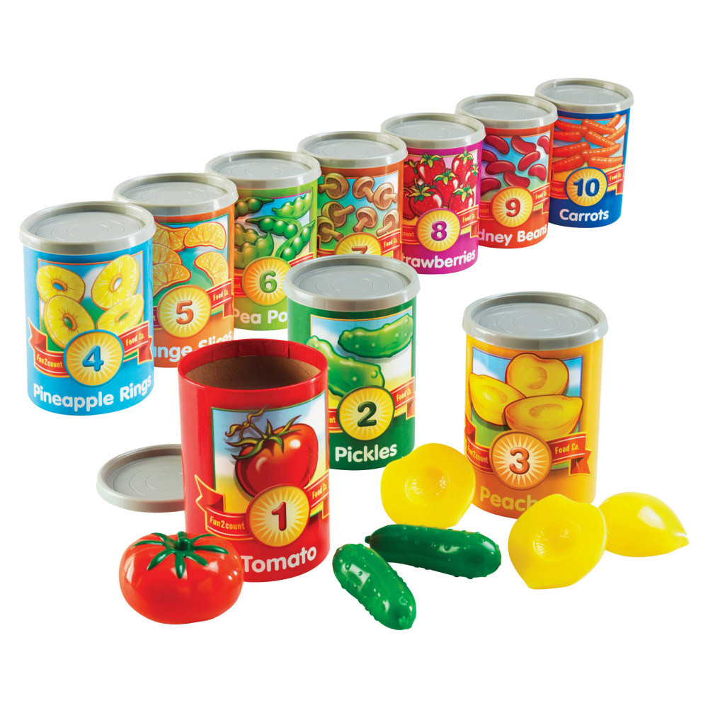 LEARNING RESOURCES, INC. LER6800 Learning Resources 1 To 10 Counting Cans Set, 4 1/4in x 3in, Pre-K To Grade 2