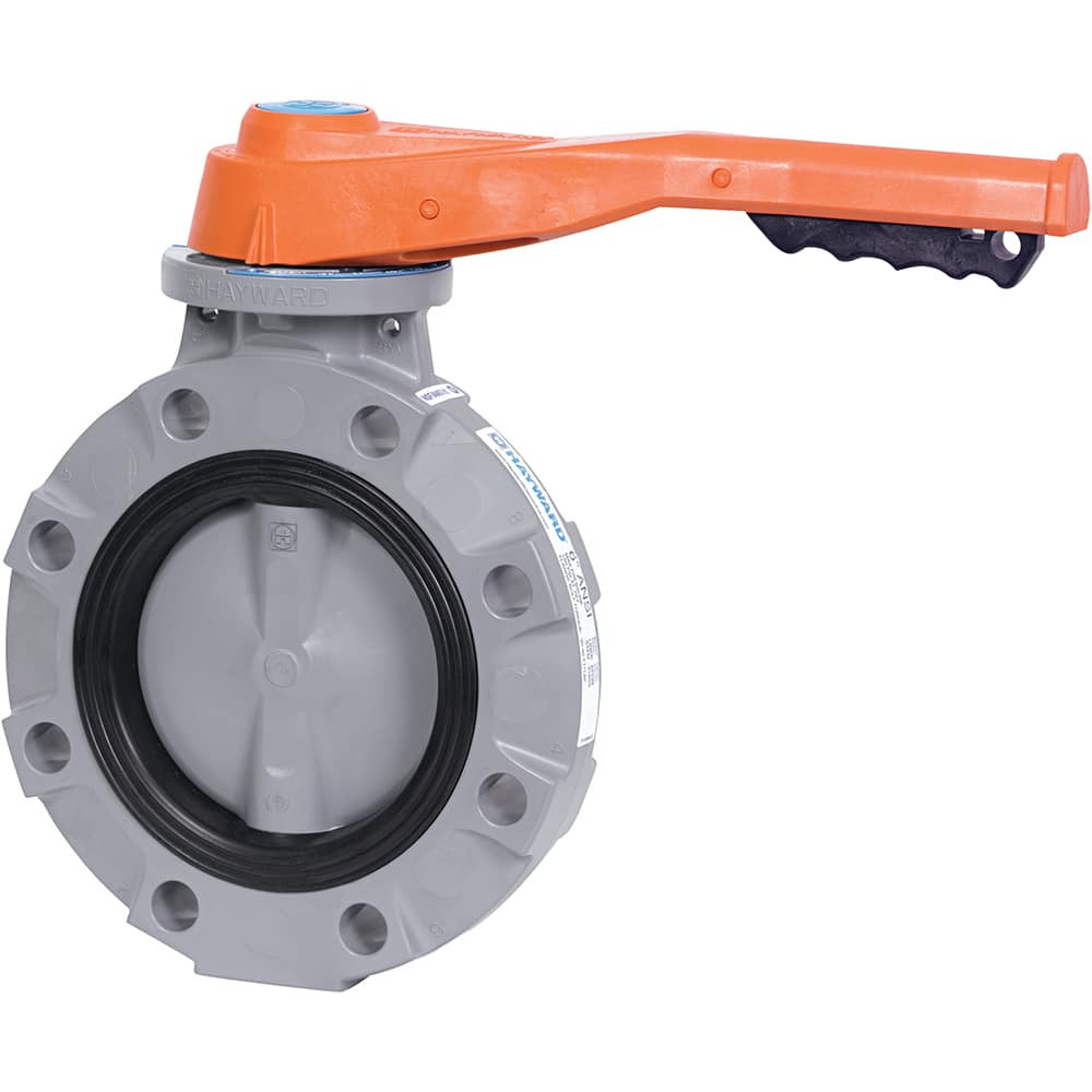 Hayward Flow Control BYV22080A0NL000 Manual Butterfly Valve: 8" Pipe, Lever Handle