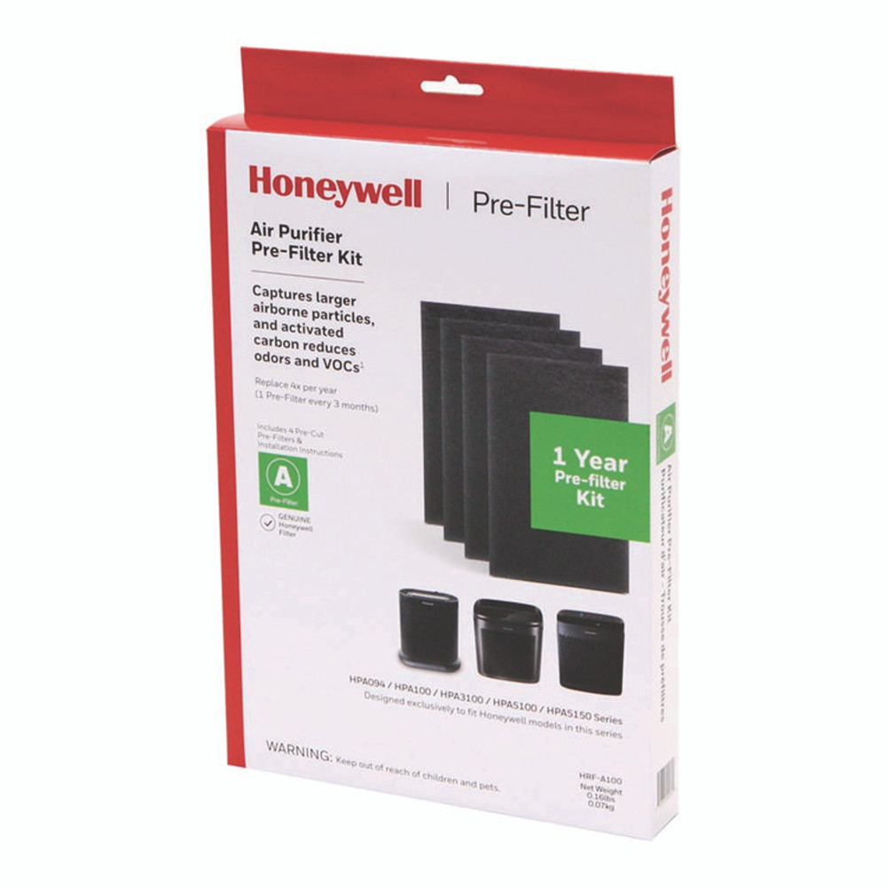 HONEYWELL ENVIRONMENTAL HRFA100 Pre-Cut Carbon Pre-Filter, Box of 4 Filters