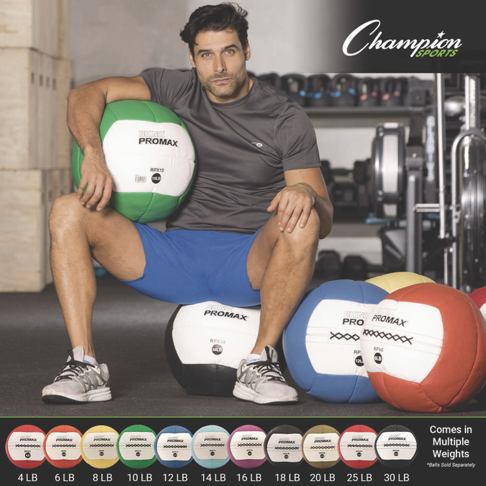 CHAMPION SPORT Sports RPX18 Rhino Promax Medicine Ball, 18 lb, Black