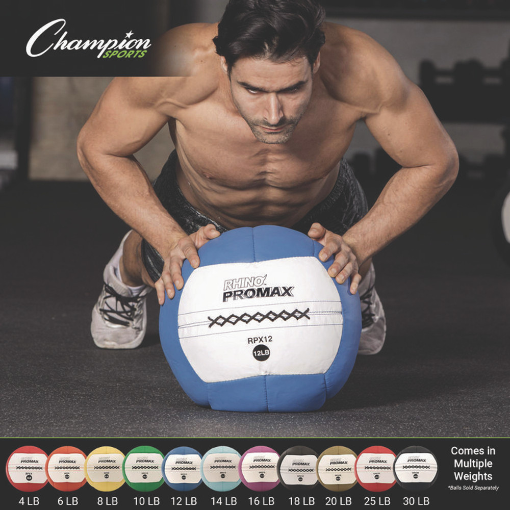CHAMPION SPORT Sports RPX18 Rhino Promax Medicine Ball, 18 lb, Black