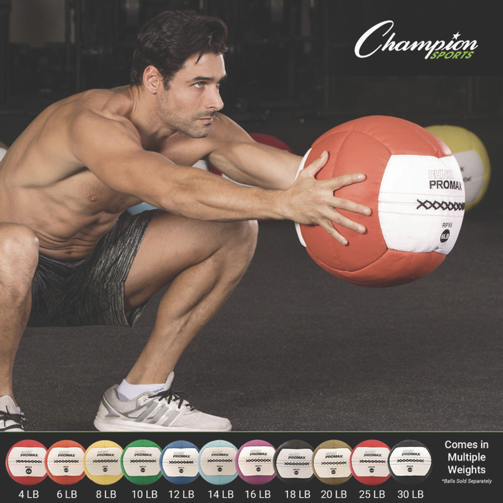 CHAMPION SPORT Sports RPX18 Rhino Promax Medicine Ball, 18 lb, Black